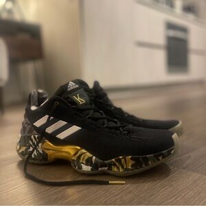 Kyle Lowry Limited Edition Adidas Black and Gold Camo Sneakers (Never Worn)